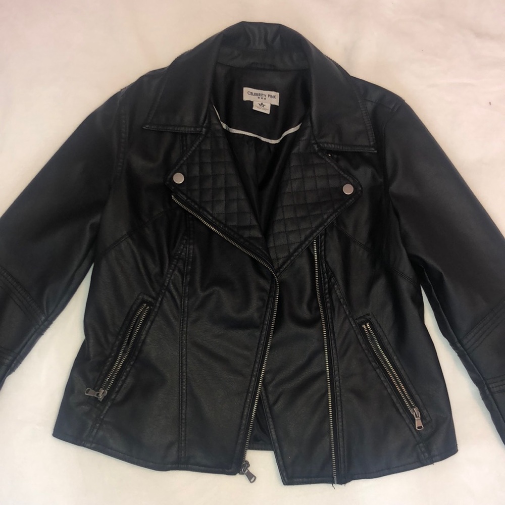 Celebrity Pink leather jacket